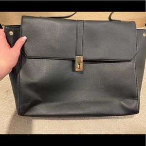 Black crossbody briefcase/ messenger bag